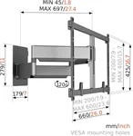 זרוע קיר מעוצבת עד 100 אינץ' VOGELS 5855 6