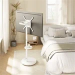 מעמד רצפתי לבן נייד עם גלגלים נסתרים למסכים עד 65″ דגם AL-65W