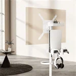 מעמד רצפתי לבן נייד עם גלגלים נסתרים למסכים עד 65″ דגם AL-65W 6