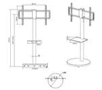 ️ מעמד נייד לטלוויזיה Audio Line AL-85 Black שחור מט 2