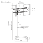 מעמד מעוצב נייד עד 86 אינץ' MODEL FS38B שחור 4