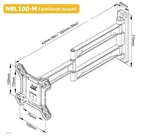 זרוע תלת מפרקית קירית למסך מחשב דגם NBL100M 2