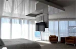 זרוע תקרה חשמלית סמויה עם מהלך ירידה נוסף למסך 55 3